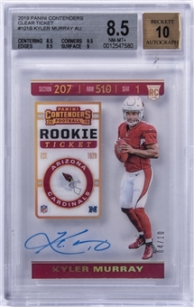2019 Panini Contenders Clear Ticket #101B Kyler Murray Signed Rookie Card (#04/10) - BGS NM-MT+ 8.5/BGS 10